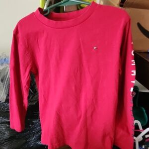 Tommy Hilfiger Red Long Sleeve Tee Casual Style